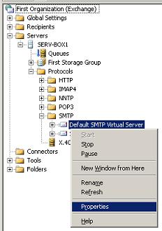 SMTP Virtual Server Properties