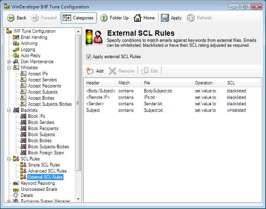 External SCL Rules