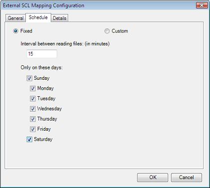 External SCL Rule Fixed Schedule