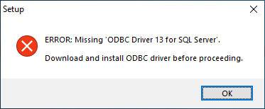 Missing ODBC Driver 13 for SQL Server