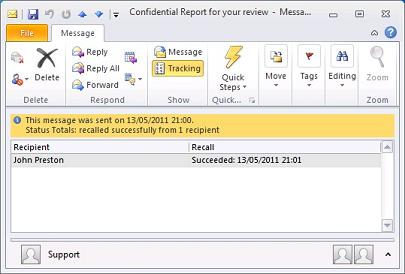 Outlook 2010 - Tracking Success