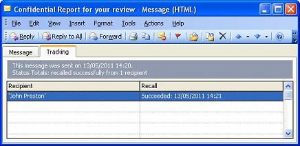 Outlook 2003 - Tracking Success