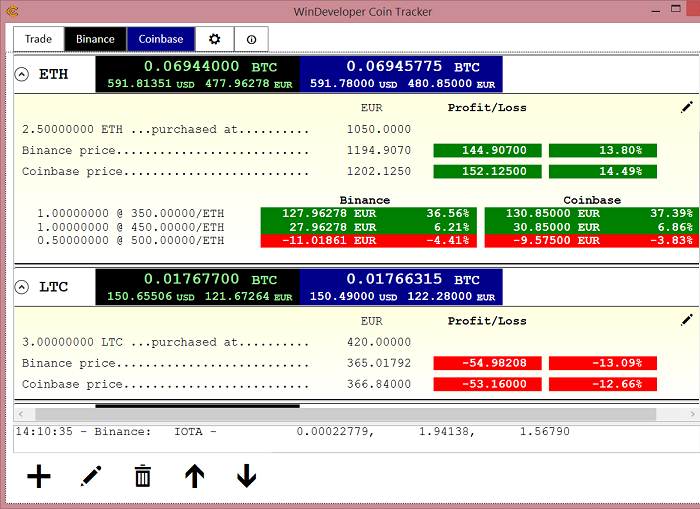 WinDeveloper Coin Tracker