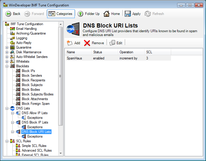 DNS URI Block Lists