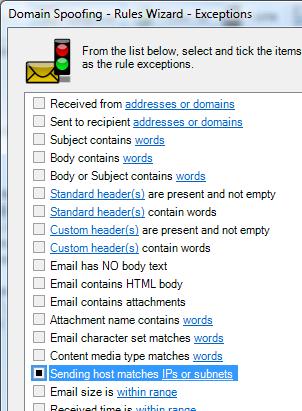 Sending host matches IPs or subnets