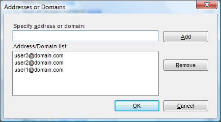 addresses or domains