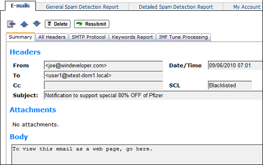 Email Summary