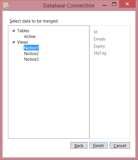 Database Table/View list